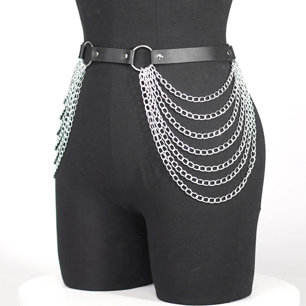 Body Chain Jewelry Leather Waist Belt