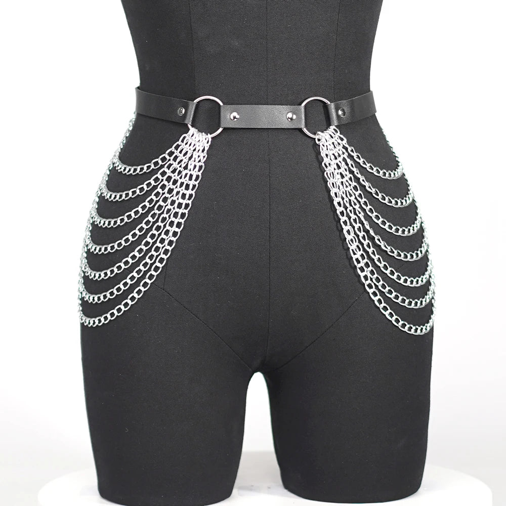 Body Chain Jewelry Leather Waist Belt