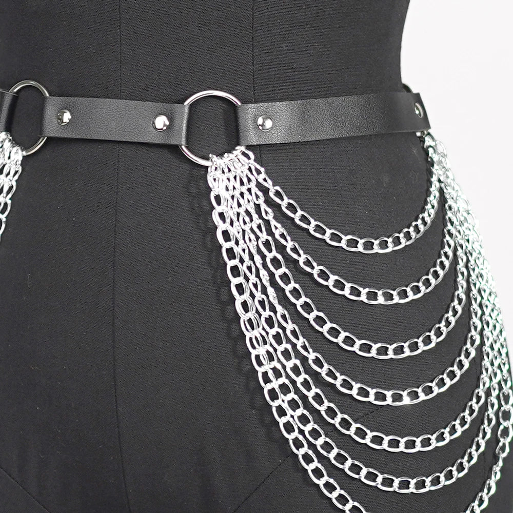 Body Chain Jewelry Leather Waist Belt