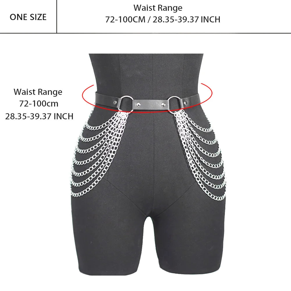 Body Chain Jewelry Leather Waist Belt