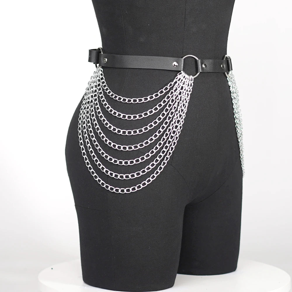 Body Chain Jewelry Leather Waist Belt