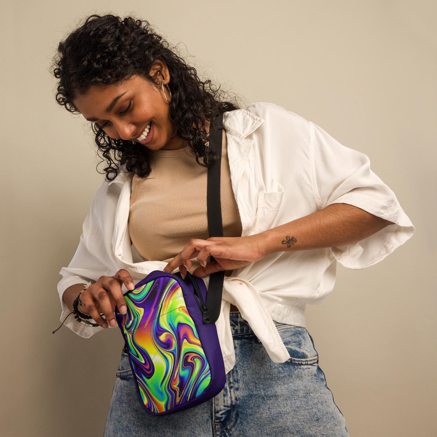 Oil spill utility crossbody bag
