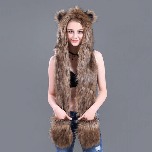 Men/Women Faux Fur Hood
