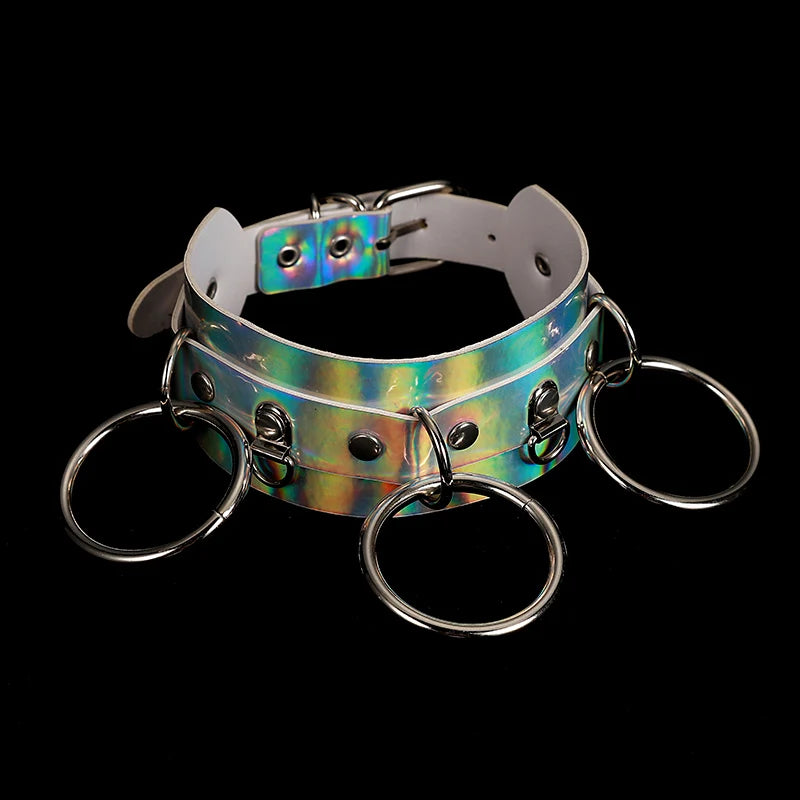 Holographic Rainbow Choker Necklace