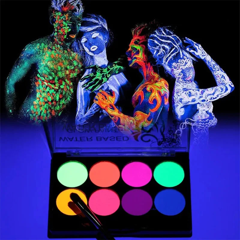 8 Colors UV Luminiscent Face/Body Paint