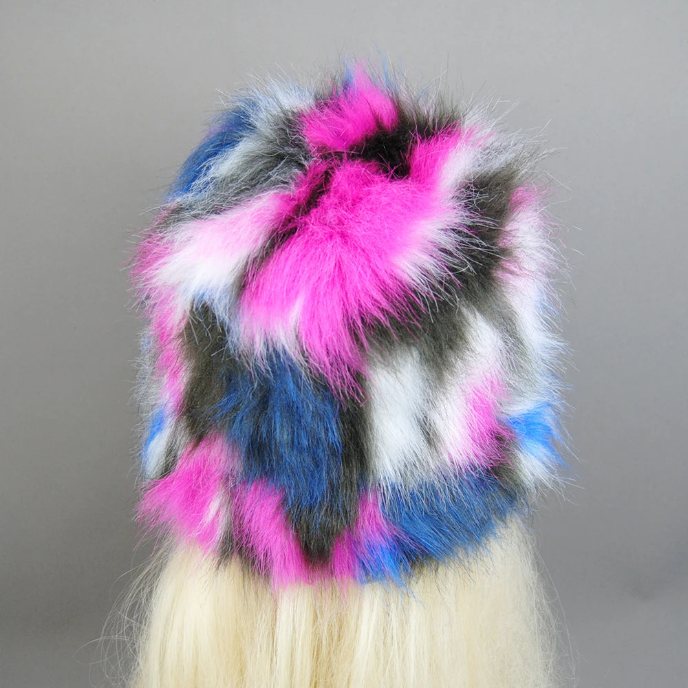 Fake Fox Fur Hats With Cotton Lining