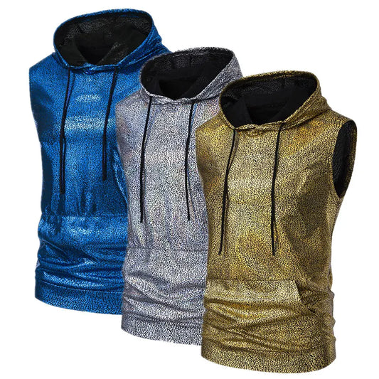 Men Hooded Short-sleeved Sports Tank Tops