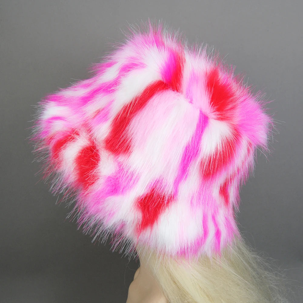 Fake Fox Fur Hats With Cotton Lining