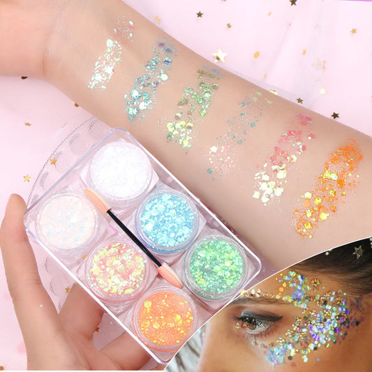 6Color Pallet Body/face Gel Glitter