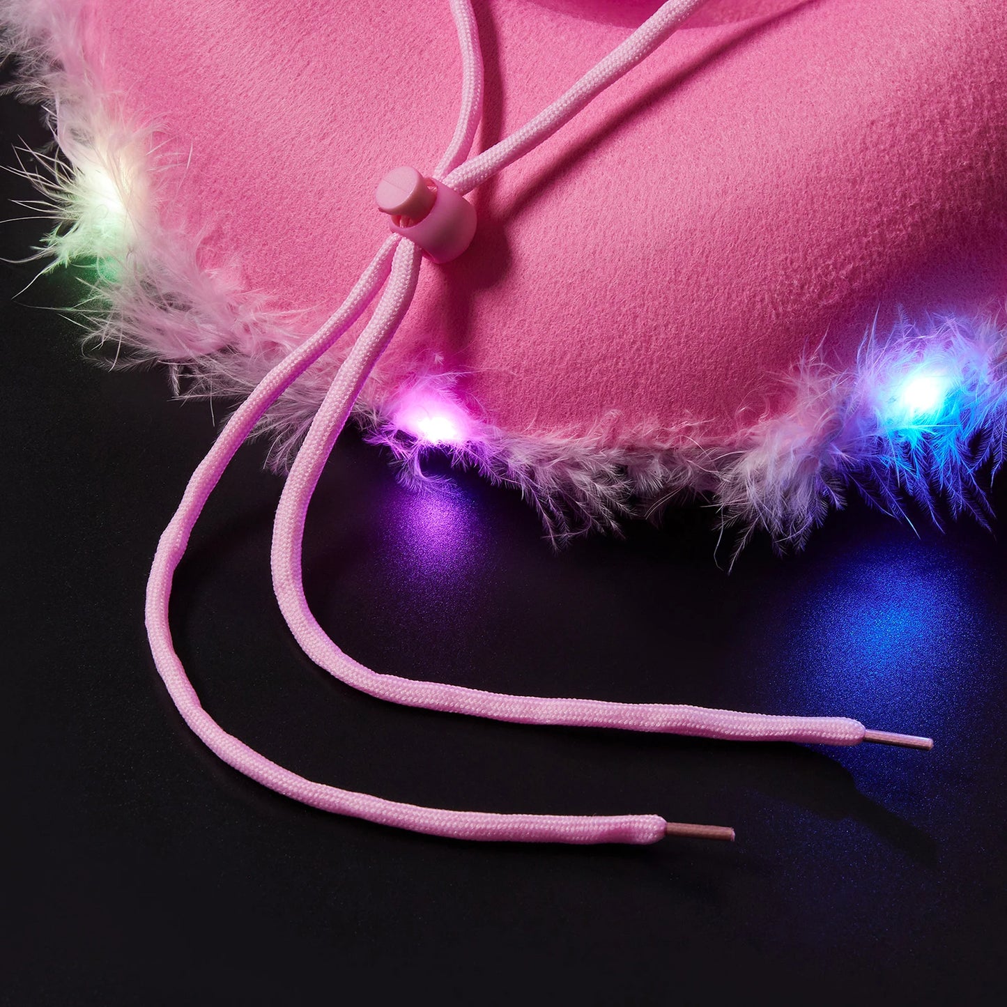 Feather Trim Cowboy Hats with Colorful LED Light