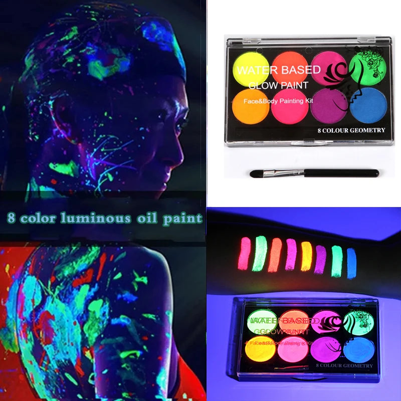 8 Colors UV Luminiscent Face/Body Paint