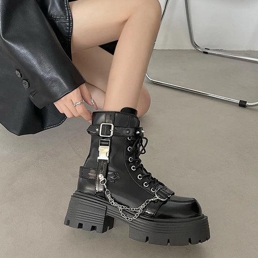 Women's PU Punk Rock Boots