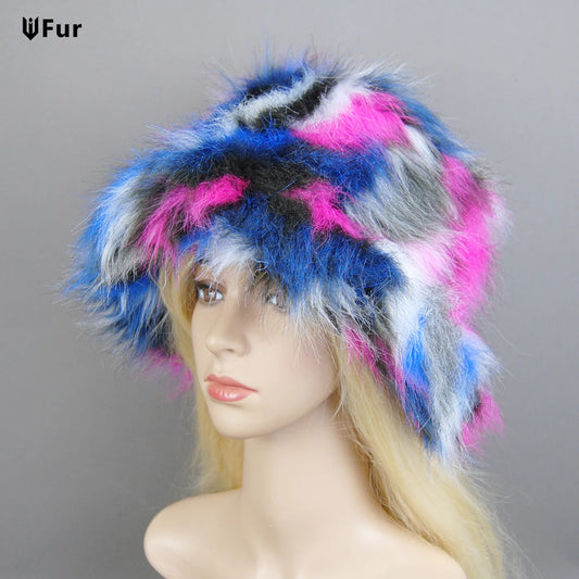 Fake Fox Fur Hats With Cotton Lining