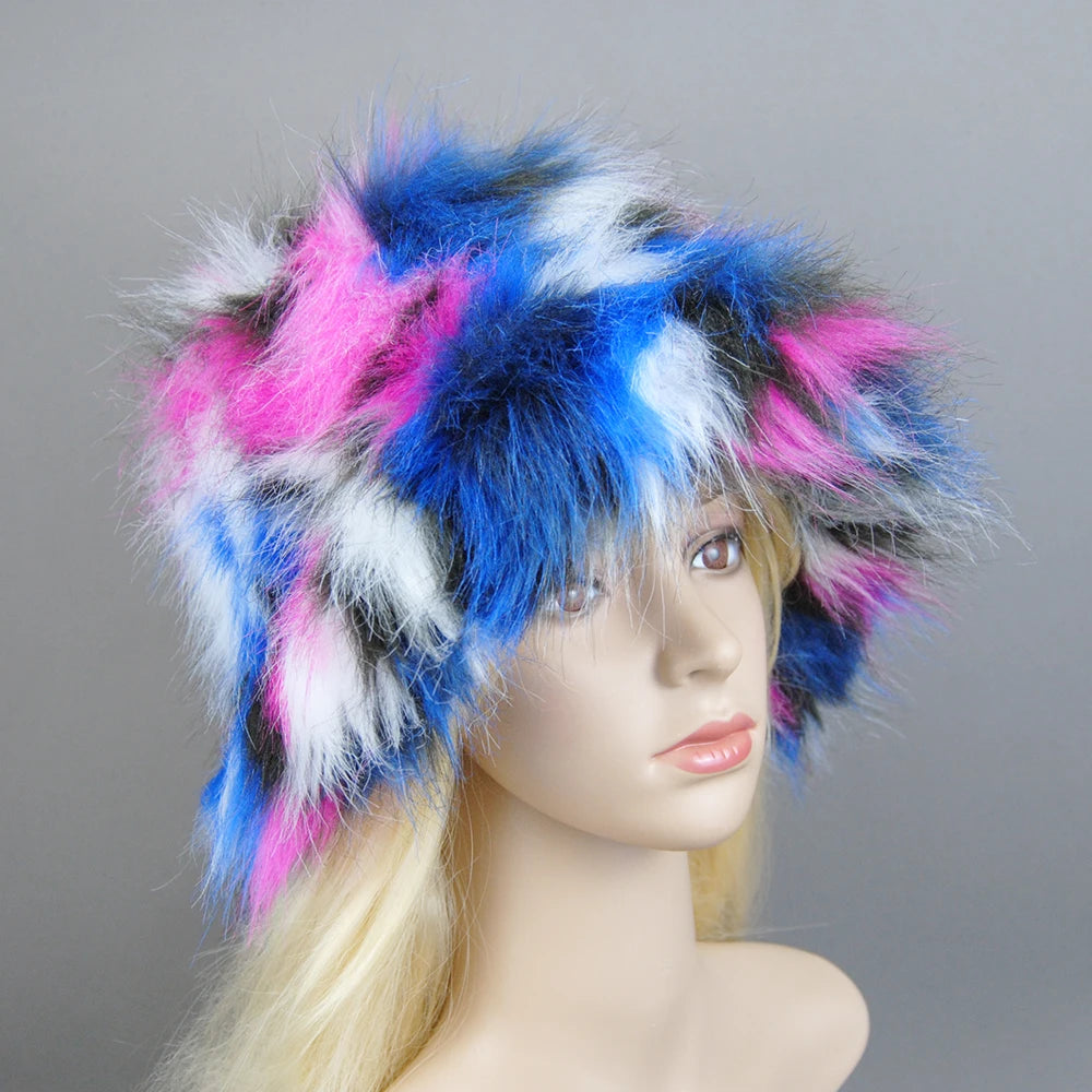 Fake Fox Fur Hats With Cotton Lining