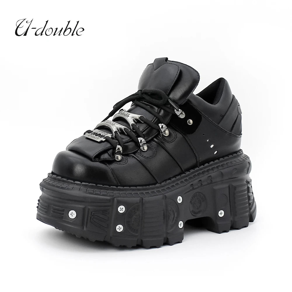 Punk Style Women Shoes Lace-up 6CM Platform Shoes