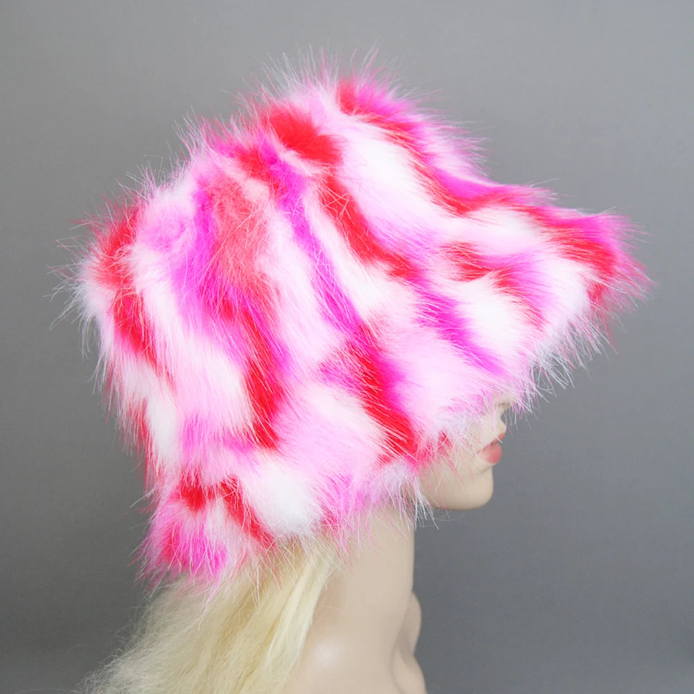 Fake Fox Fur Hats With Cotton Lining