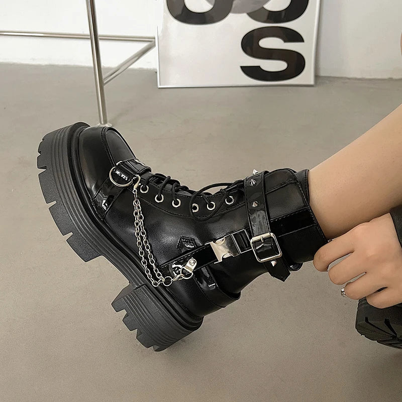 Women's PU Punk Rock Boots