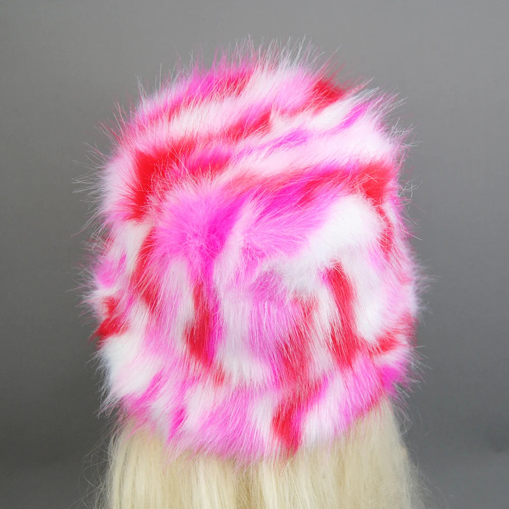 Fake Fox Fur Hats With Cotton Lining