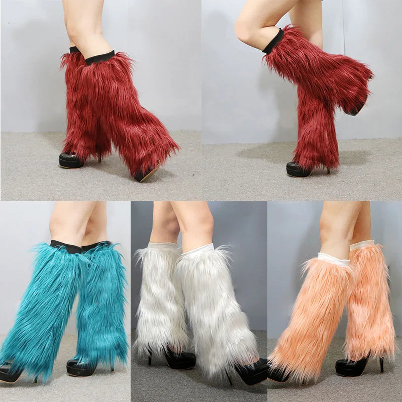 Fluffy leg warmers