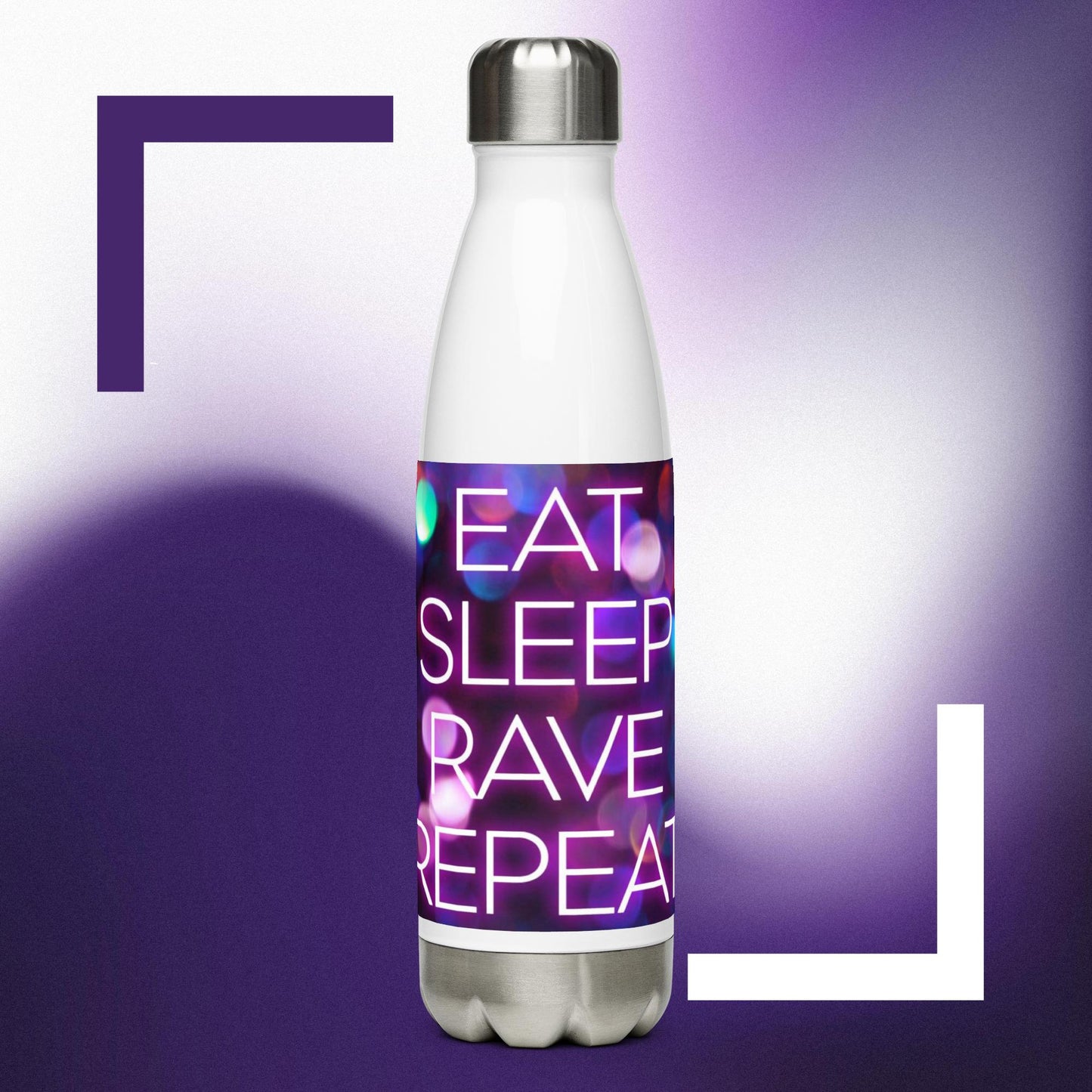 Eat sleep rave stainless steel water bottle