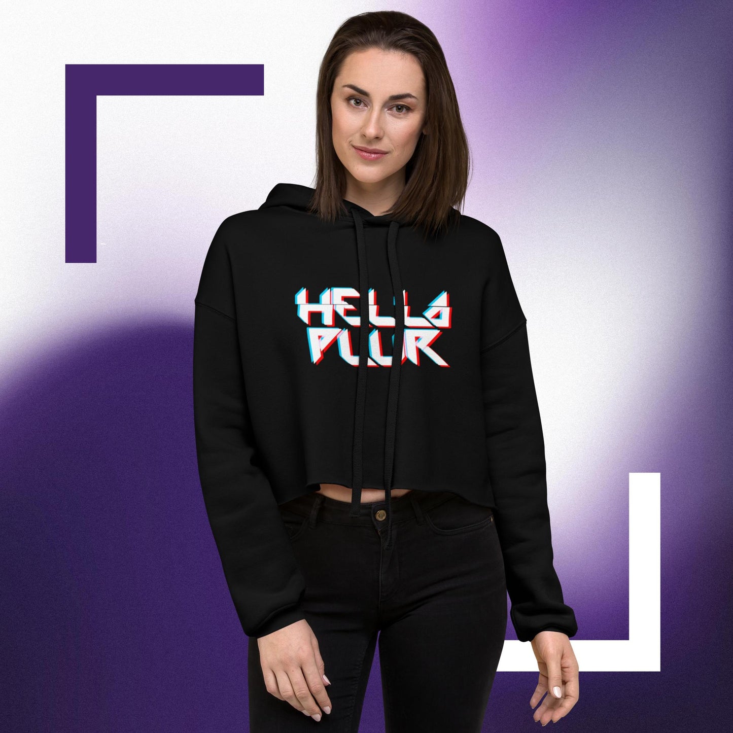 Hella plur crop Hoodie